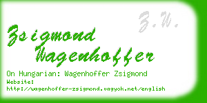 zsigmond wagenhoffer business card